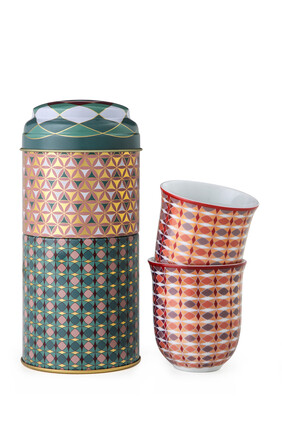 Opera Tin Box With Cups, Set of Two
